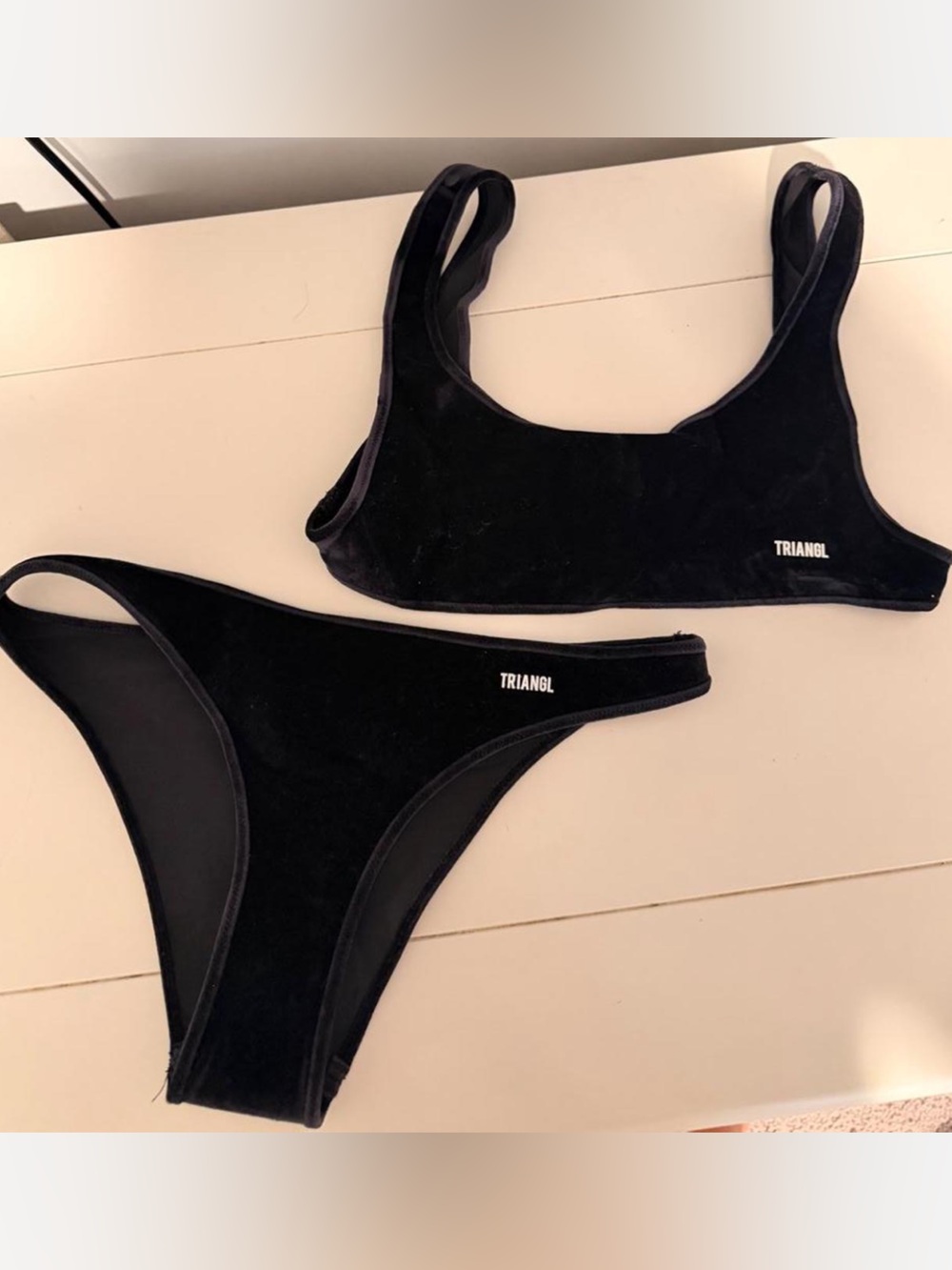 triangl swimwear Black Velvet Bikini Set